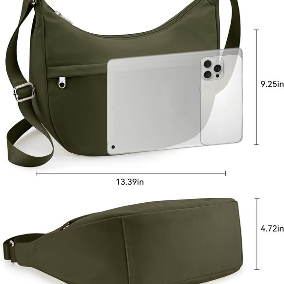 KALIDI Water-Resistant Nylon Crescent Bag - Ideal for Travel and Everyday Wear - Picture 5 of 7